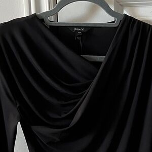 RW&CO. | long sleeve stretch drapey neck blouse